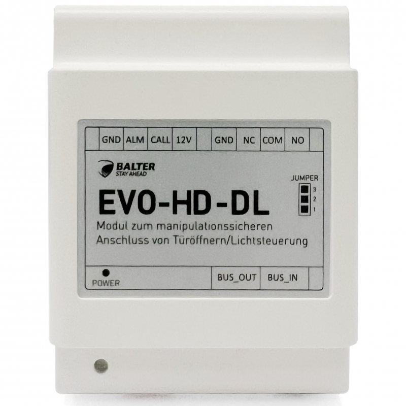 BALTER EVO HD Türöffner Modul, IP über 2-Draht BUS Technologie, Türöffner Steuereinheit für extra Sicherheit, Manipulationssicher, EVO-HD-DL Modul