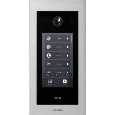 BALTER EVO-HD-TOUCH-7 Türstation mit 7 Zoll Full-Touch-Display in Silver für bis zu 1.000 Teilnehmer mit Full HD Video (1080p), 7“ Touchdisplay zur Bedienung direkt auf dem Display, 2-Draht IP-BUS Technologie (Video / Audio / Strom), 175° Weitwinkelkamera
