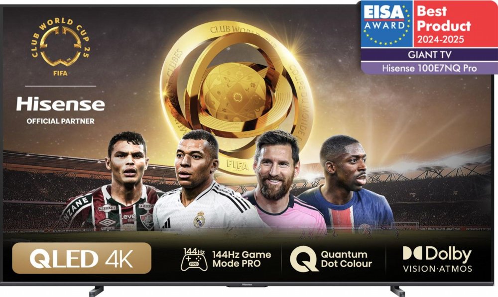 Hisense 100E7NQ PRO Fernseher 2,54 m (100") 4K Ultra HD Smart-TV WLAN Schwarz 500 cd/m²
