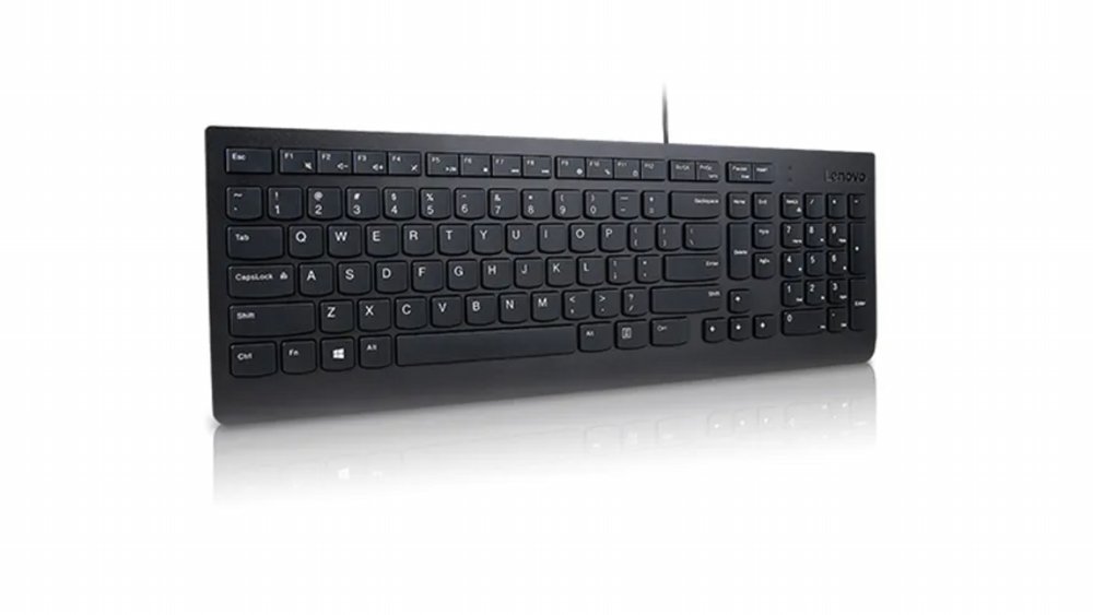 Lenovo Tastatur QWERTY | USB-Anschluss | Bulkverpackung | Schwarz | Überarbeitetes Modell (neu lackiert)