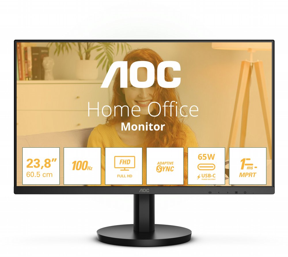 AOC 24B3CA2 | 23,8" Full HD IPS | 100 Hz | USB-C und HDMI | Monitor