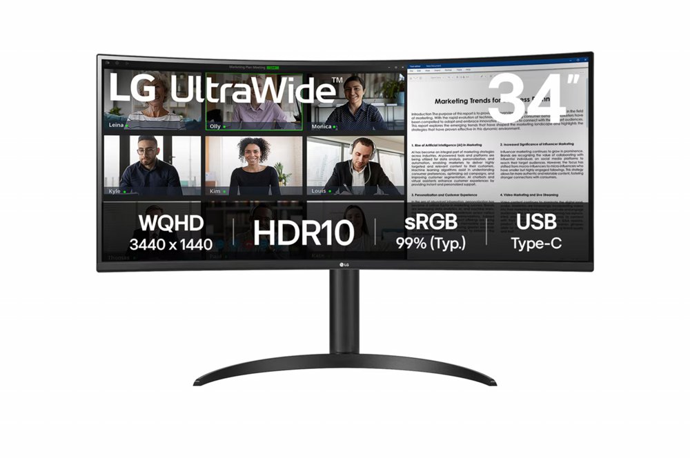 LG 34WR55QK-B Computerbildschirm 86,4 cm (34") 3440 x 1440 Pixel Wide Quad HD Schwarz