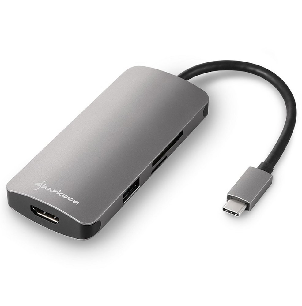 Sharkoon DUB-CMPA | Multiport-Adapter | USB-C 3.2 Gen 1 | Grau
