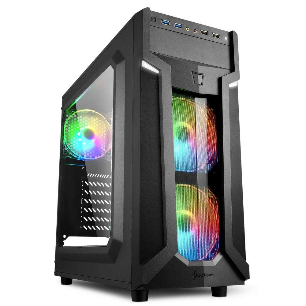 Sharkoon VG6-W RGB | Midi Tower-Gehäuse | Schwarz