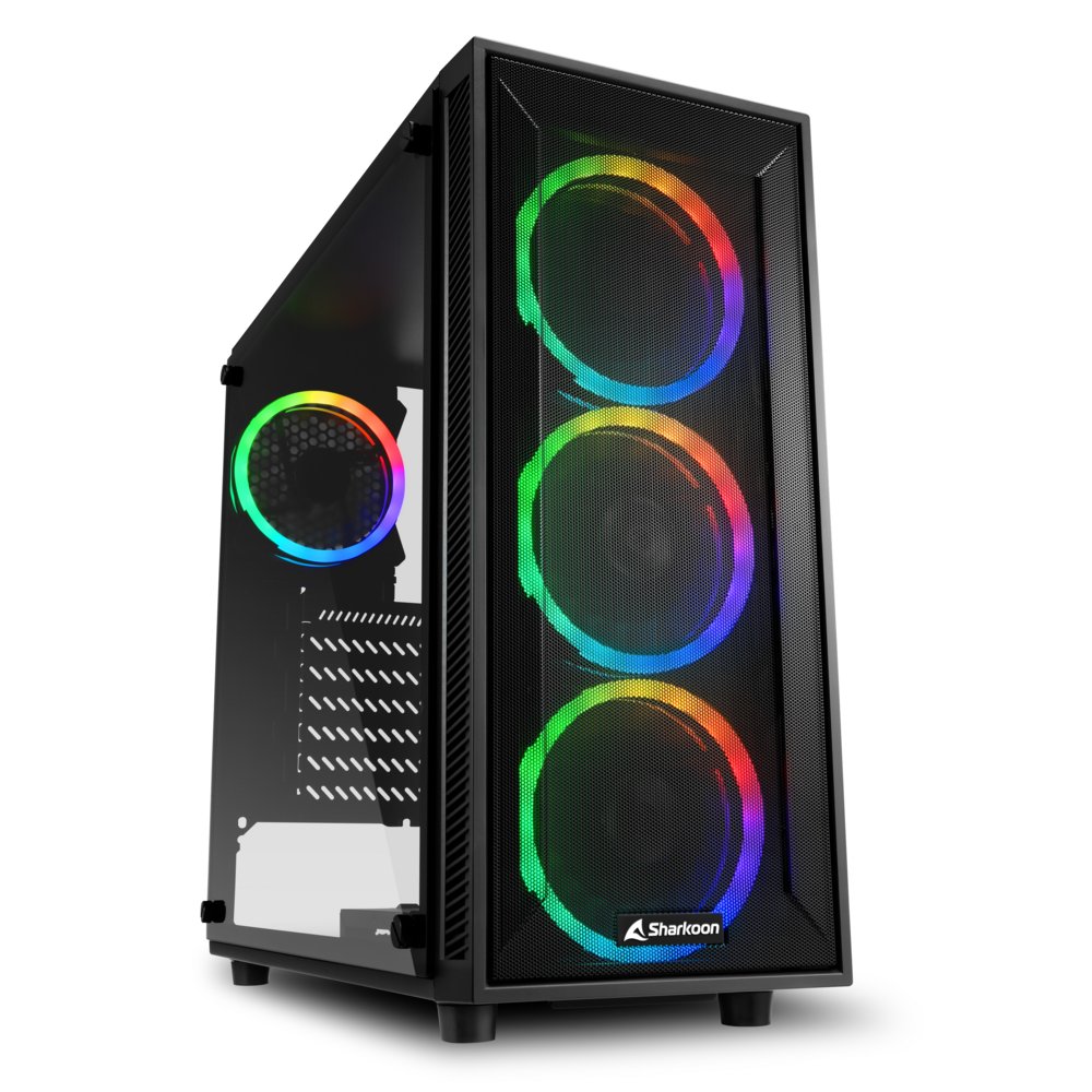 Sharkoon TG4M RGB | Midi Tower Gehäuse | Schwarz
