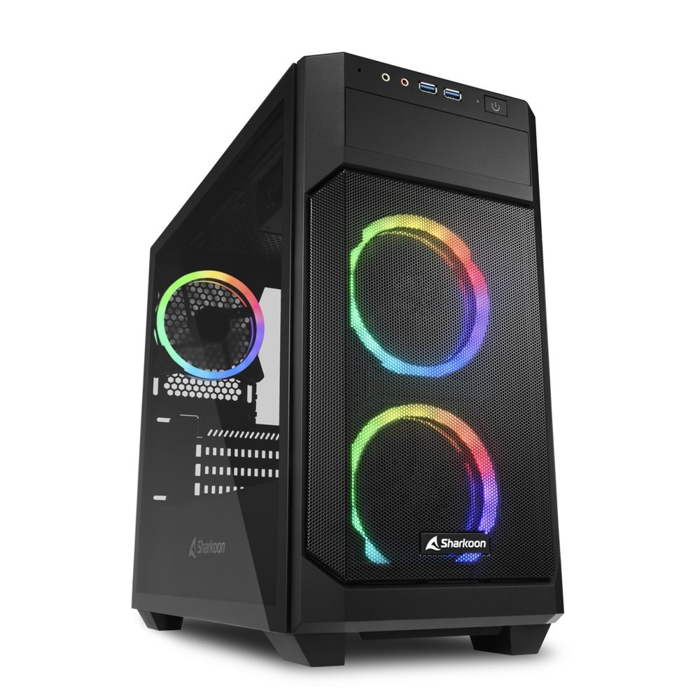 Sharkoon V1000 RGB | Micro Tower Gehäuse | Schwarz