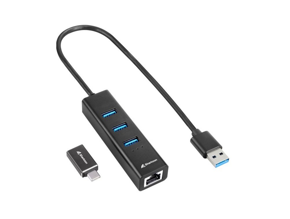 Sharkoon 4044951037575 | Dockingstation & Port-Replikator | USB-C 3.2 Gen 1 | Kabellos | Schwarz