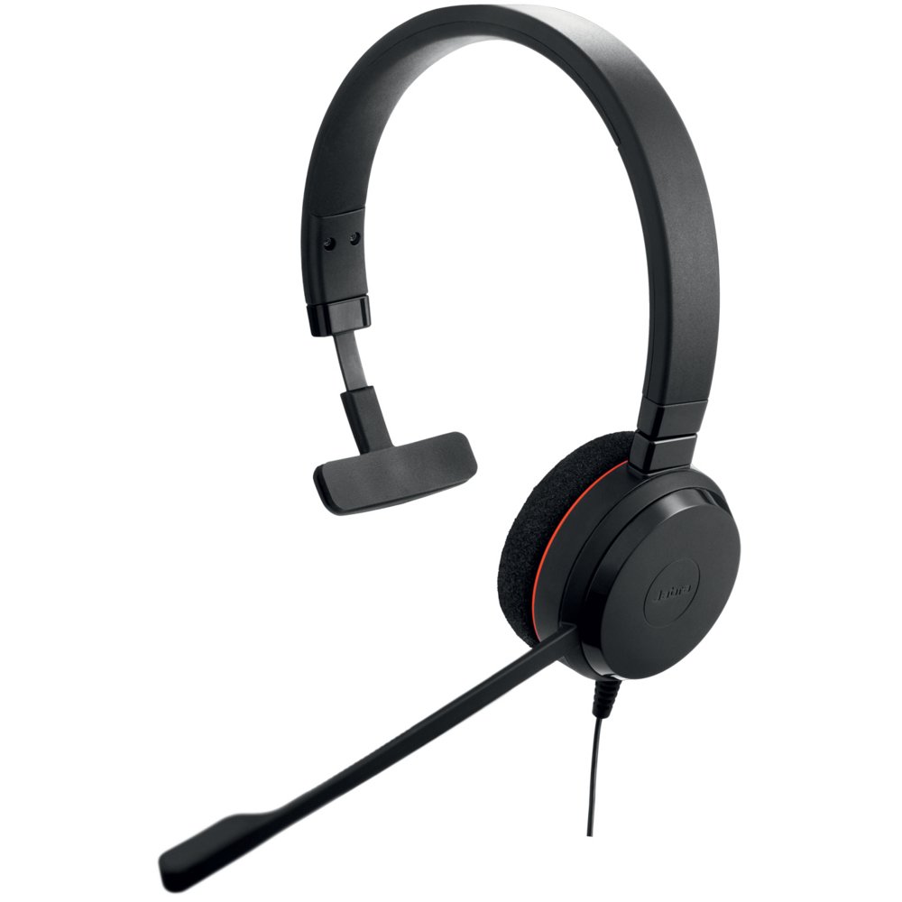 Jabra Evolve 20 UC | Kabelgebundenes On-Ear Mono-Headset | USB-A | UC-zertifiziert | Schwarz