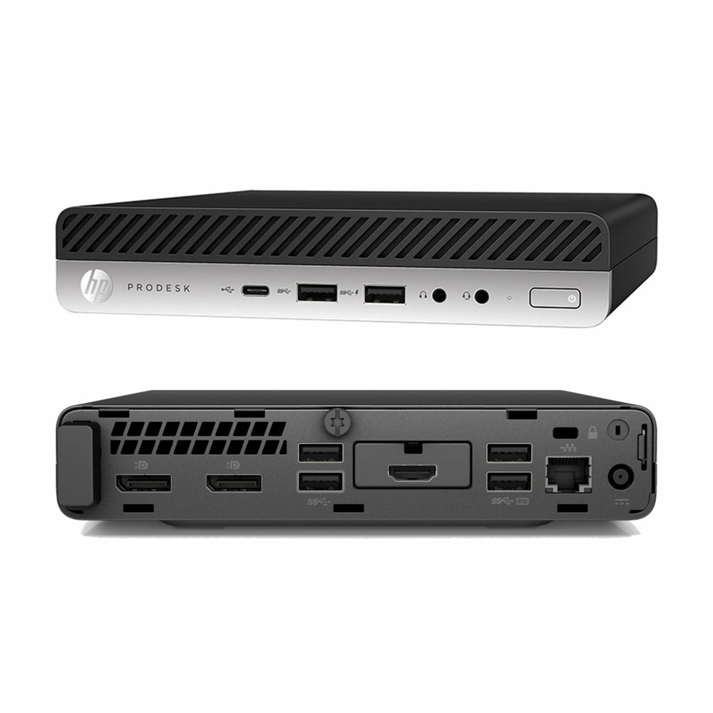 HP ProDesk Mini 600 G4 | Intel Core i5-8500T | 8GB RAM | 256GB SSD | Windows 11 Professional | Refurbished Silber