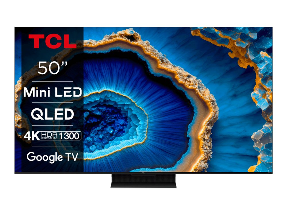 TCL 50C805 50" | Ultra HD 4K QD-Mini LED Smart TV | Google TV + WLAN | Dolby Vision & HDR10+ | Quantum Dot für Lebendige Farben | Lokales Dimmen | 144Hz