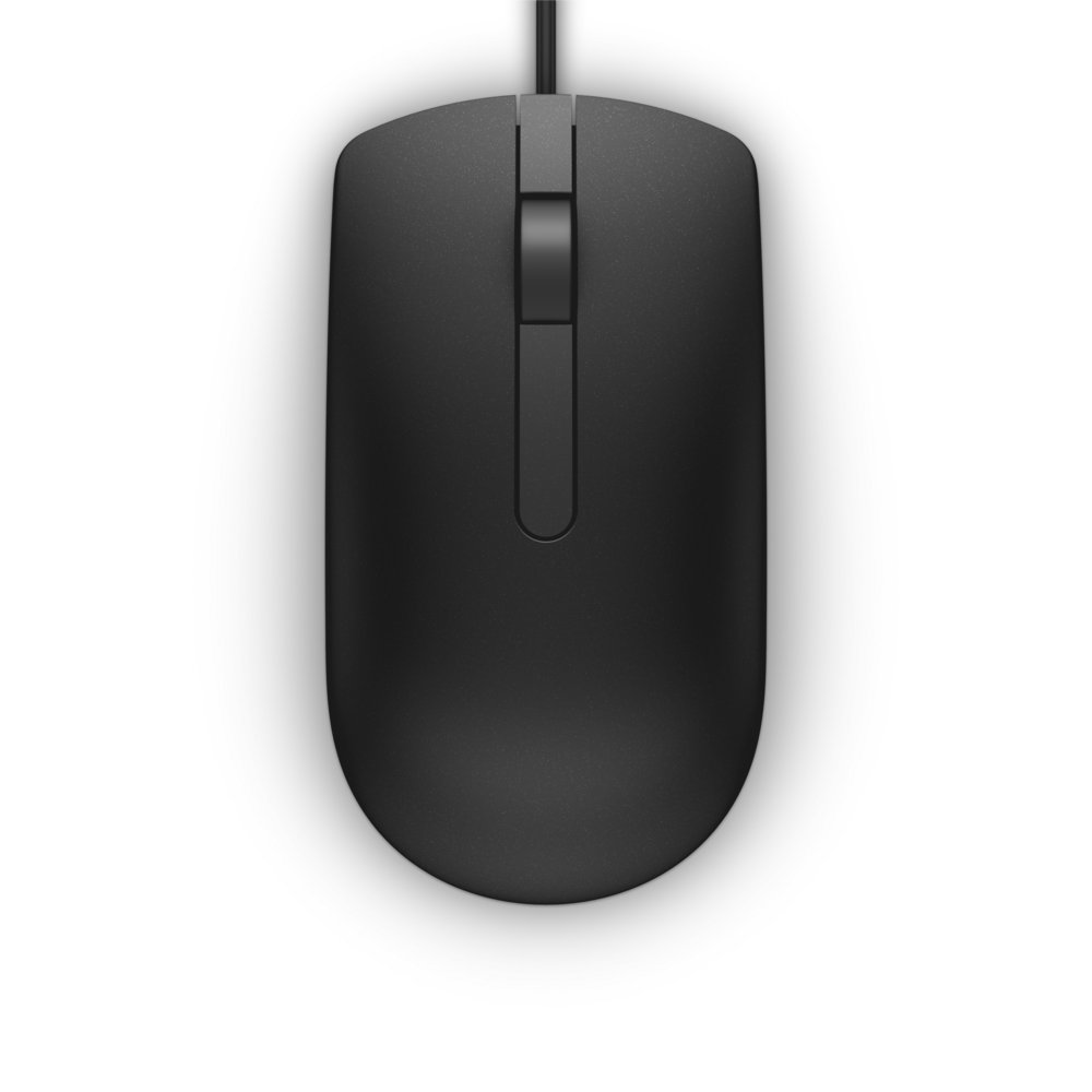 Dell MS116 | Kabelgebundene Maus | Für Links- und Rechtshänder | USB-A | 1000 DPI | Schwarz