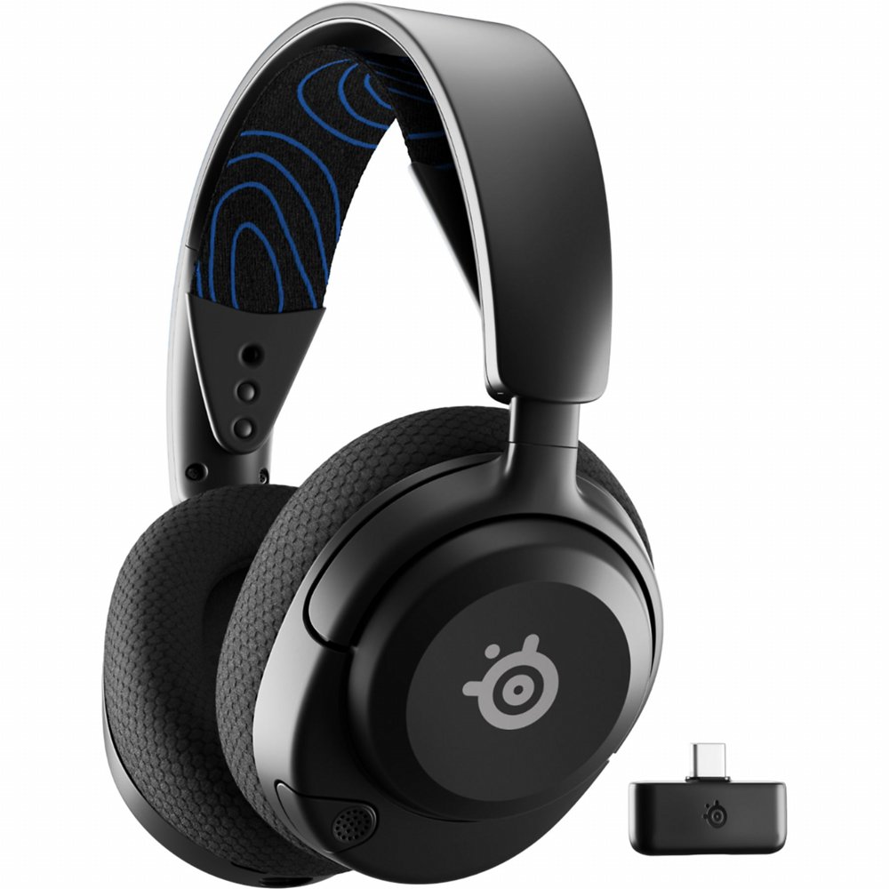 SteelSeries Arctis Nova 5P | Kabelloses On-Ear Gaming-Headset | Bluetooth + RF USB-C | Schwarz