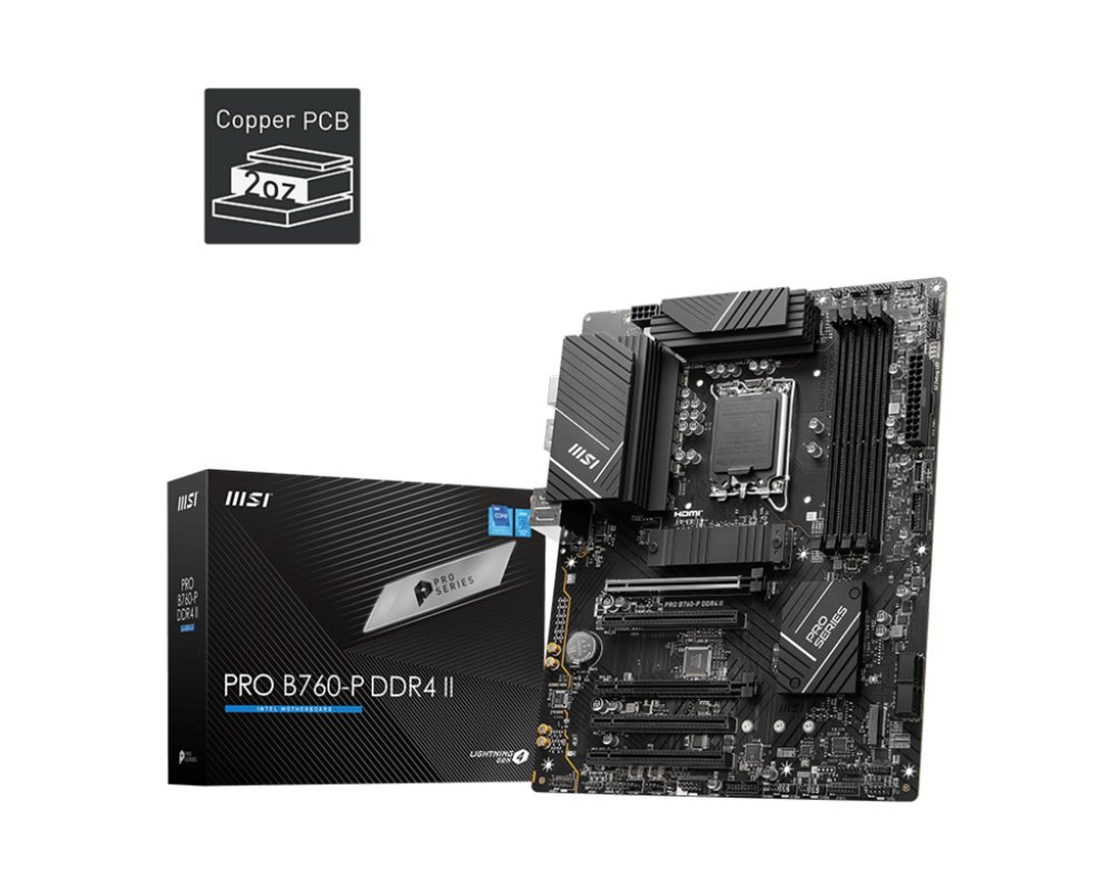 MSI PRO B760-P DDR4 II | Sockel LGA 1700 | Intel B760 | 4xDDR4 | ATX | Mainboard