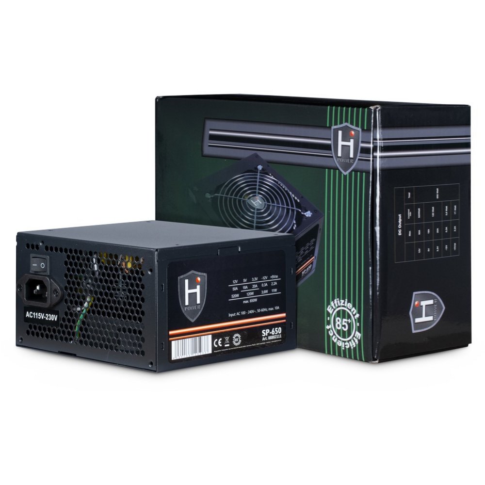 Inter-Tech HiPower SP-650 | 650 Watt ATX PSU | Netzteil | Stromversorgung