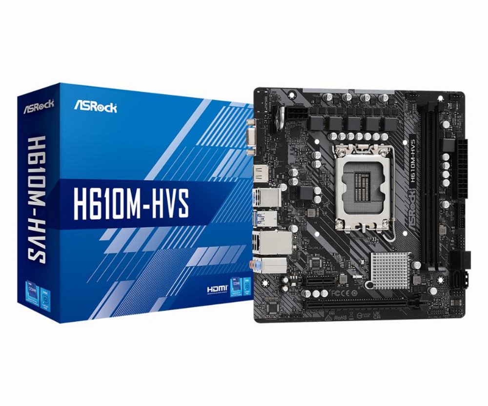 ASRock H610M-HVS Intel H610 | Sockel LGA 1700 | Intel H610 | 2xDDR4 | Micro-ATX | Mainboard