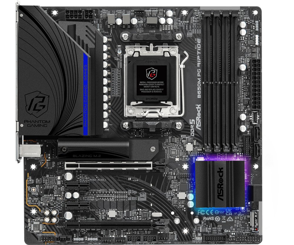 Asrock B650M PG Riptide | Sockel AM5 | AMD B650 | 4xDDR5 | Micro-ATX | Mainboard | Generalüberholt