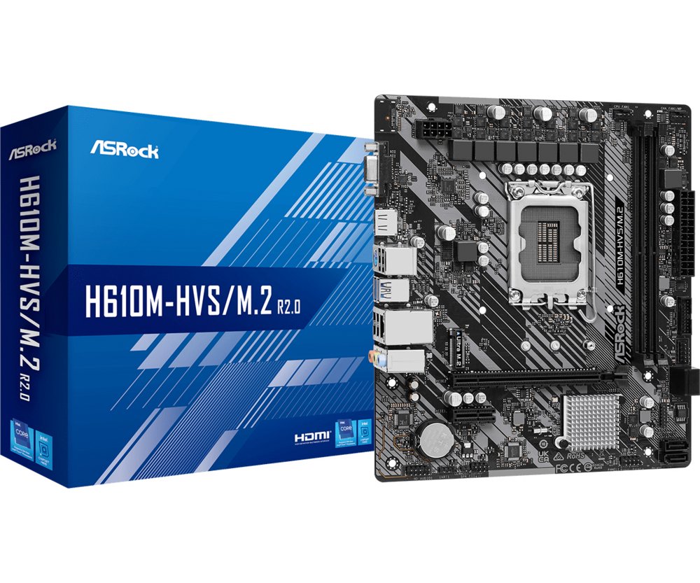 ASRock H610M-HVS/M.2 R2.0 | Sockel LGA 1700 | Intel H610 | 4xDDR4 | Micro-ATX | Mainboard