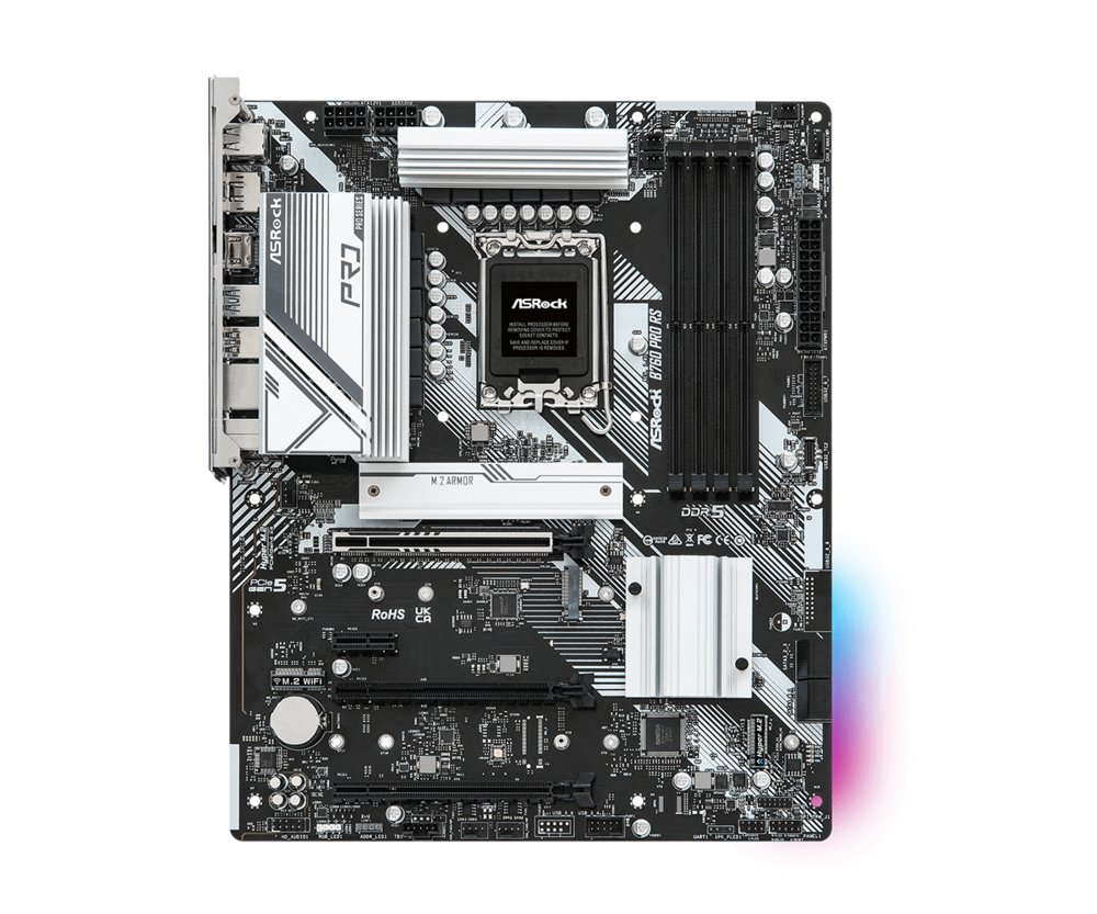 ASRock B760 PRO RS | Sockel LGA 1700 | Intel B760 | 4xDDR5 | Micro-ATX | Mainboard