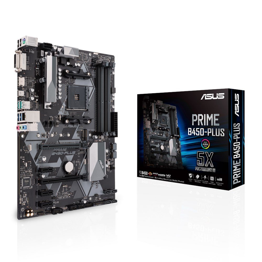 ASUS PRIME B450-PLUS | Sockel AM4 | AMD B450 | 4xDDR4 | ATX | Mainboard