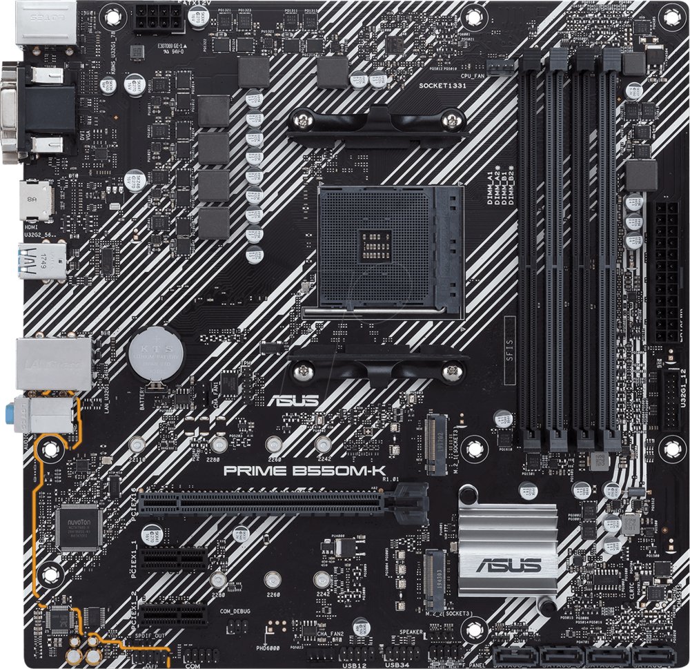 ASUS PRIME B550M-K | Sockel AM4 | AMD B550 | 4xDDR4 | Micro-ATX | Mainboard