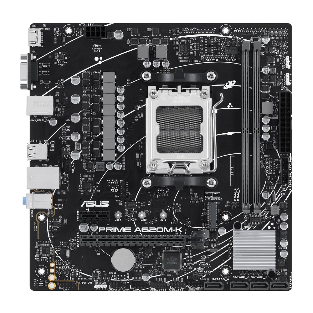 ASUS Prime A620M-K | Sockel AM5 | AMD A620 | 2xDDR5 | Micro-ATX | Mainboard