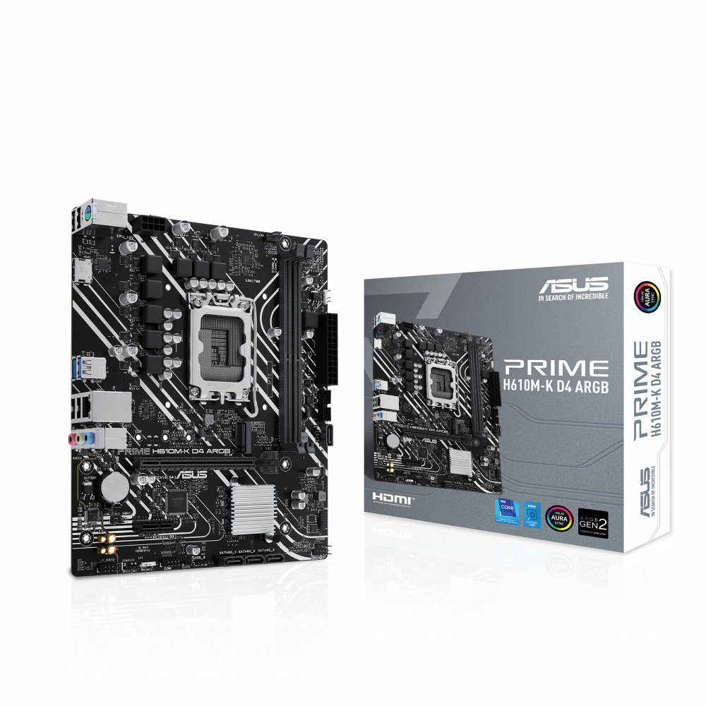 ASUS PRIME H610M-K D4 ARGB | Sockel LGA 1700 | Intel H610 | 2xDDR4 | Micro-ATX | Mainboard
