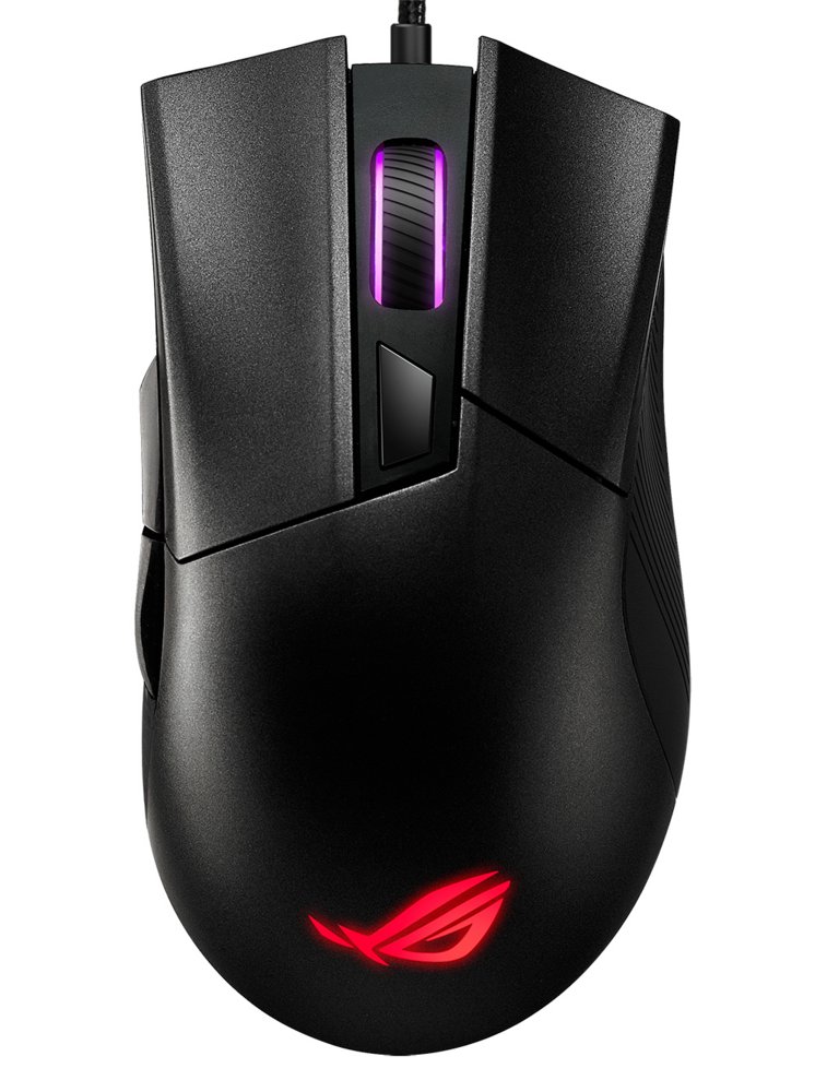 ASUS ROG Gladius II Core | Kabelgebundene Gaming-Maus | Rechtshänder | USB-A | 6200 DPI | Schwarz