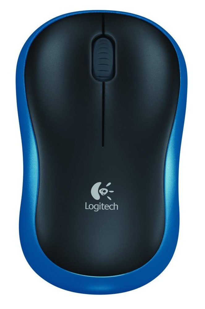 Logitech M185 | Kabellose Maus | Für Links- und Rechtshänder | RF | 1000 DPI | Schwarz/Blau