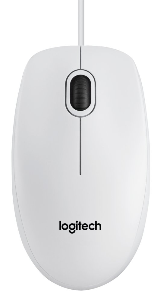 Logitech B100 | Kabelgebundene Maus | Für Links- und Rechtshänder | USB-A | 800 DPI | Weiß