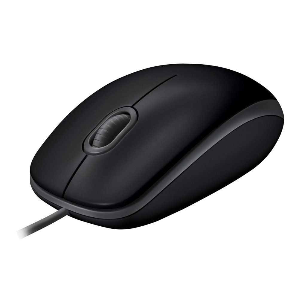 Logitech B110 Silent | Kabelgebundene Maus | Für Links- und Rechtshänder | USB-A | 1.000 DPI | Schwarz