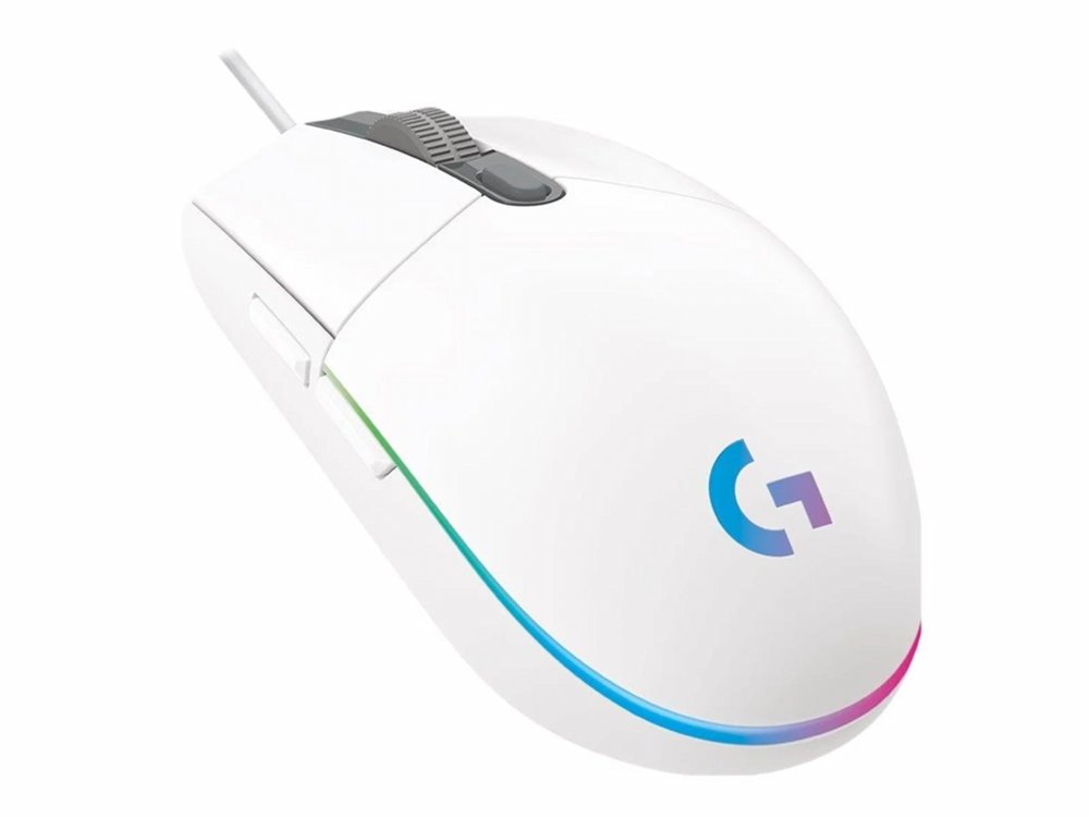 Logitech G102 LightSync | Gaming-Maus | Rechtshänder | USB-A | 8000 DPI | Weiß