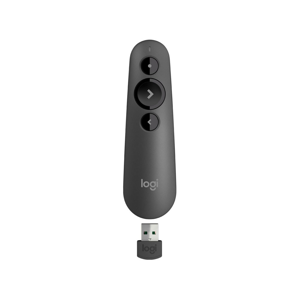 Logitech R500 | Kabelloser Presenter | Bluetooth/RF | Graphit | 20 m Reichweite | Roter Laser