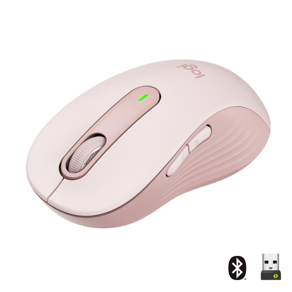 Logitech Signature M650 | Kabellose Maus | Rechtshändig | RF + Bluetooth | 2000 DPI | Rosa