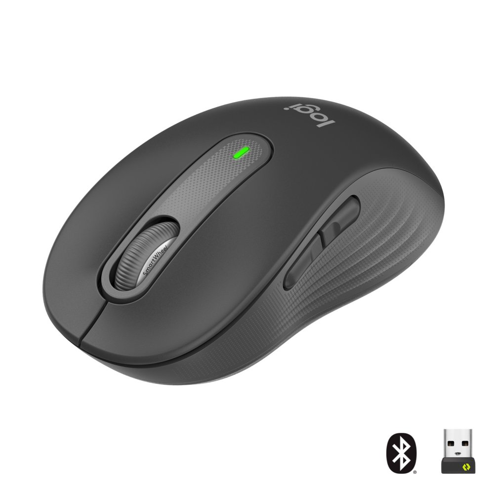 Logitech Signature M650 | Kabellose Maus | RF-Wireless + Bluetooth | 1000 DPI | Graphit