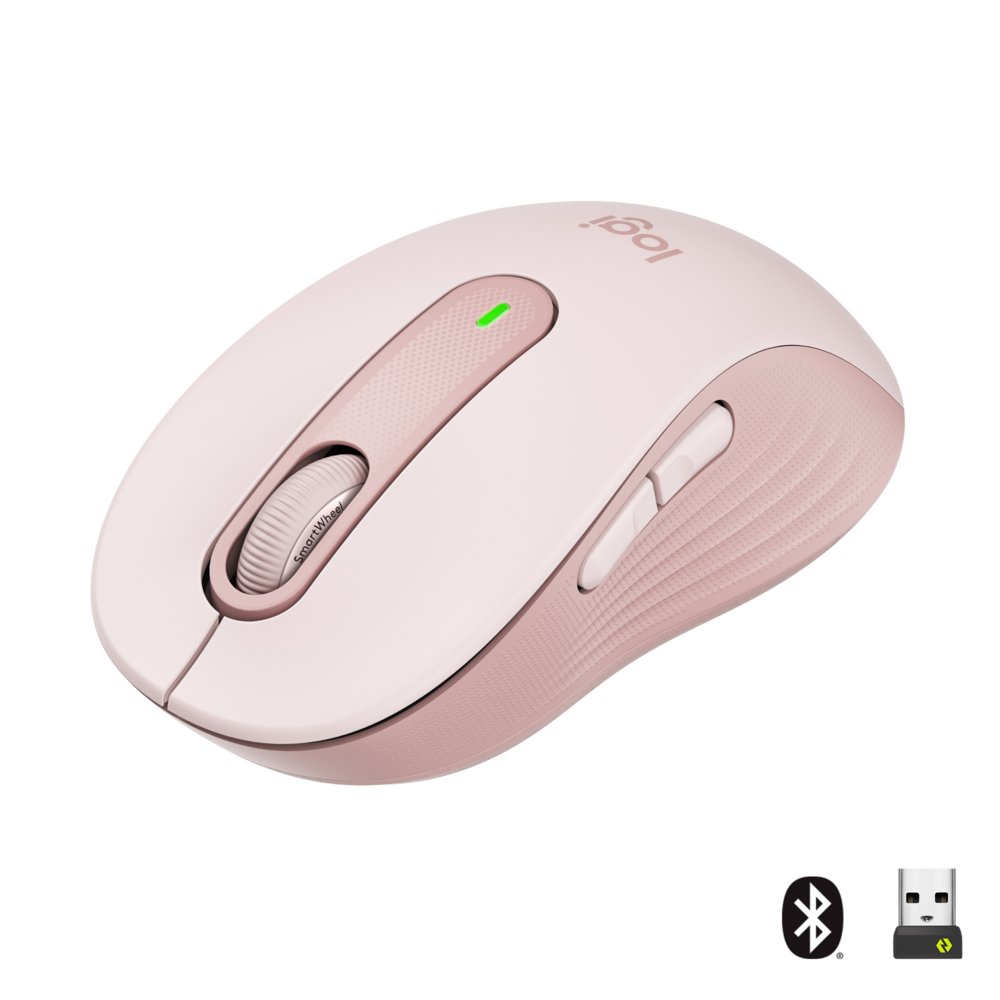 Logitech Signature M650 | Kabellose Maus | Rechtshändig | RF + Bluetooth | 2000 DPI | Rosa