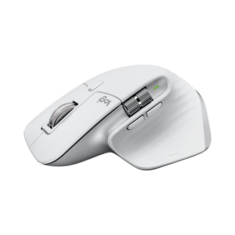 Logitech MX Master 3S | Kabellose Maus | RF + Bluetooth | 8000 DPI | Silber/Weiß