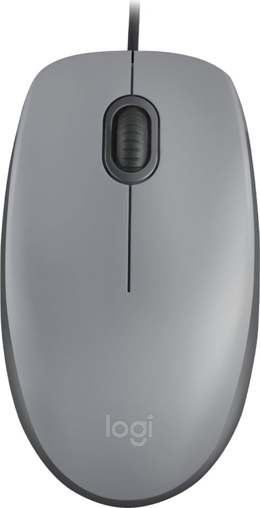 Logitech M110 Silent | Verkabelte Maus | Links- und Rechtshänder | USB-A | 1000 DPI | Grau