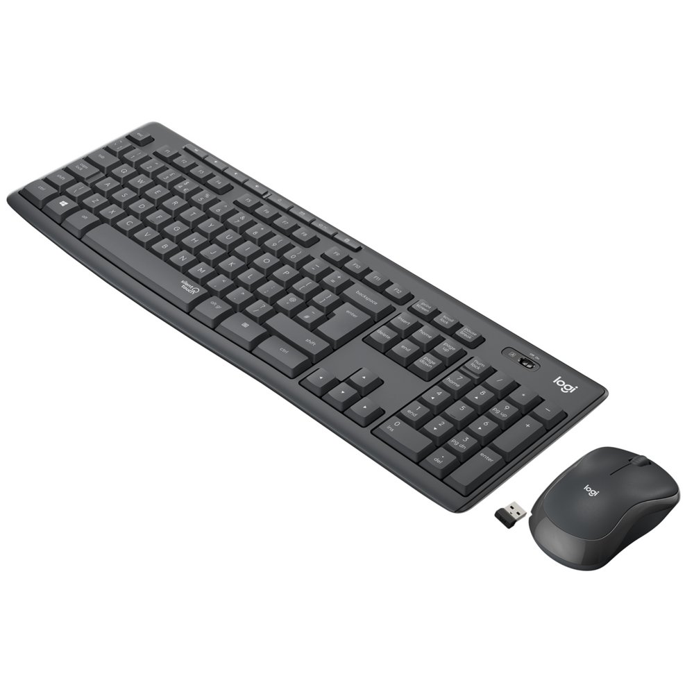 Logitech MK295 Silent | Kabellose Maus-und Tastatur-Kombination | USB-Empfänger | QWERTY | Schwarz