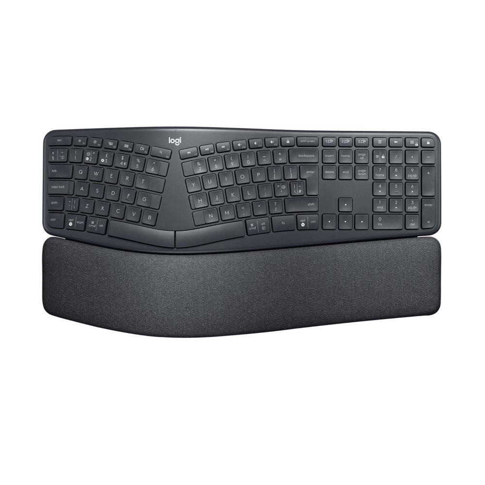 Logitech ERGO K860 | Kabellose Bluetooth-/USB-Tastatur mit Empfänger | QWERTY