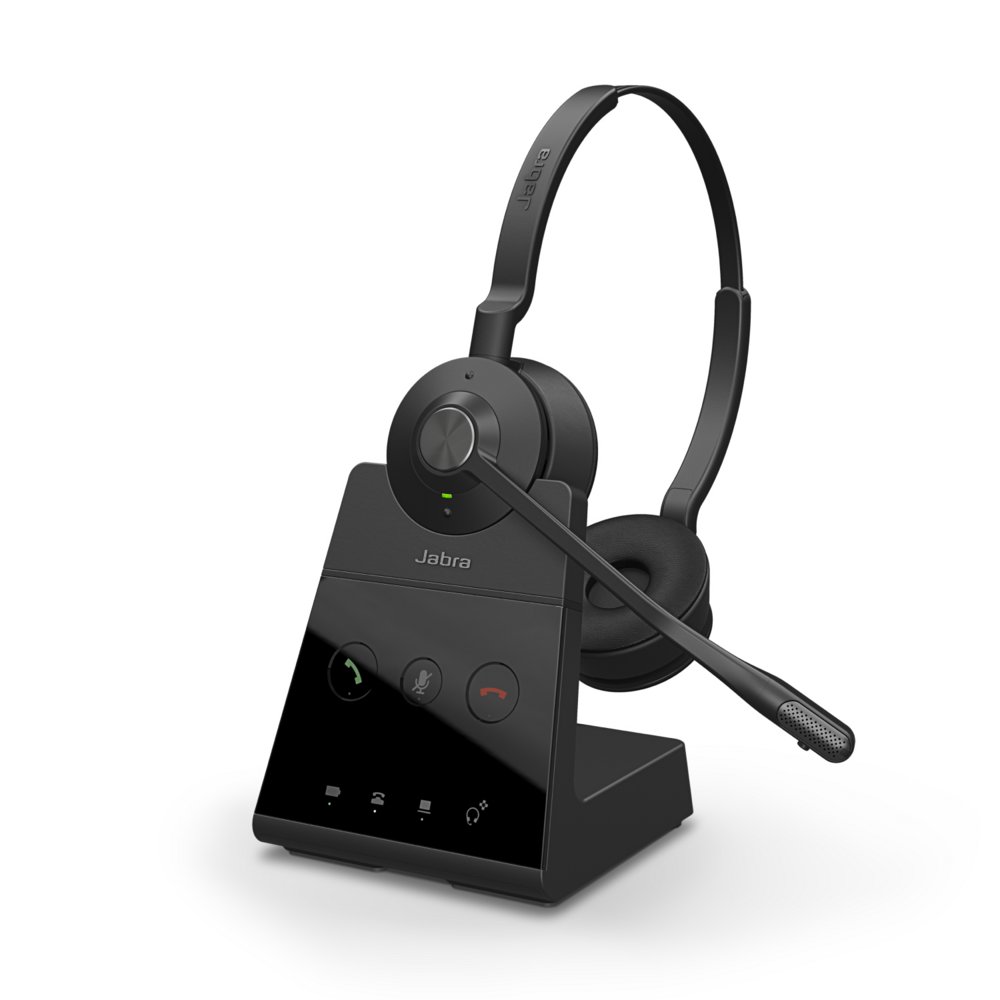 Jabra Engage 65 | Kabelloses Stereo On-Ear Headset | Ladestation | Schwarz