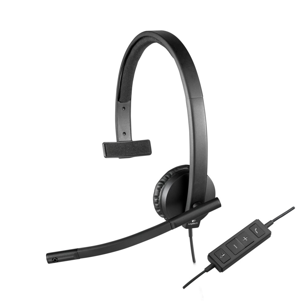 Logitech H570e | Kabelgebundenes On-Ear Mono Headset | USB-A | Schwarz