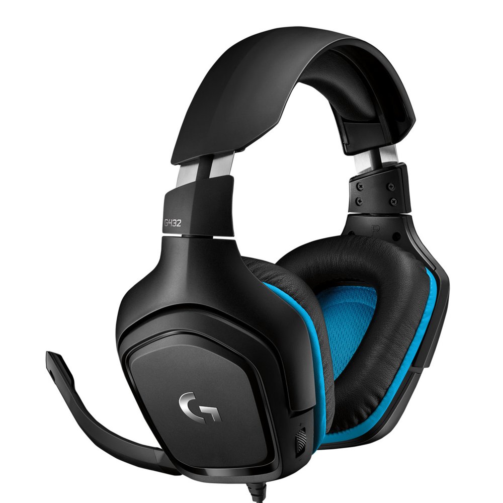 Logitech G432 | Kabelgebundenes Over-Ear Gaming Headset 3,5mm Anschluss | 7.1 Surround | Schwarz/Blau