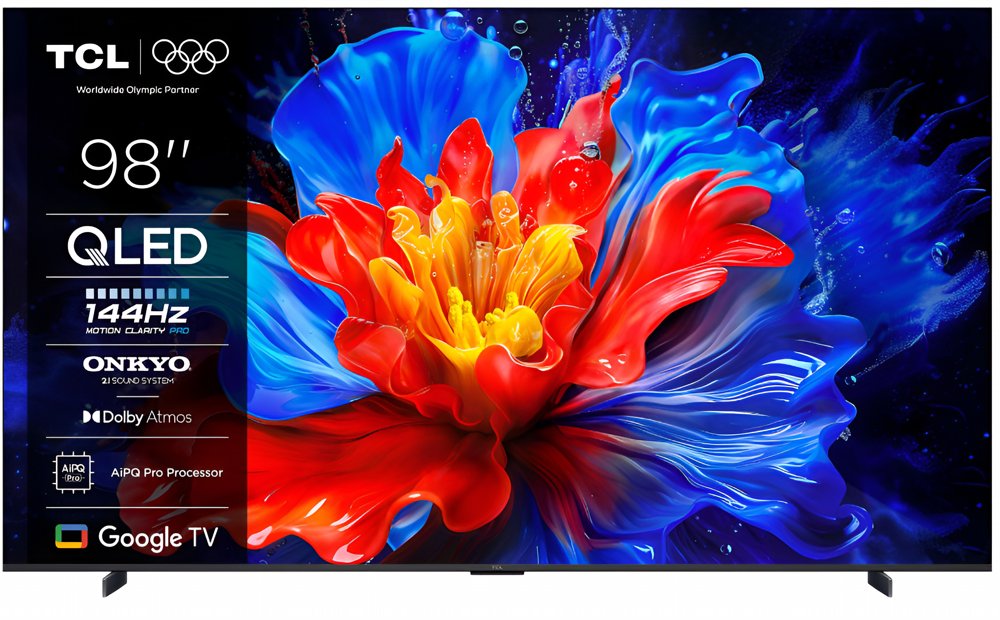 TCL P8K 98P8K | 98" 4K Ultra HD QLED | Google TV | ONKYO 2.1 Hi-Fi | Dolby Vision | 144Hz (2025)