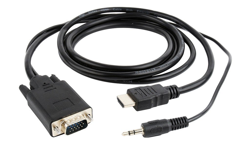 Gembird A-HDMI-VGA-03-6 | HDMI-auf-VGA-Adapter mit Audio | 1,8 m | Schwarz