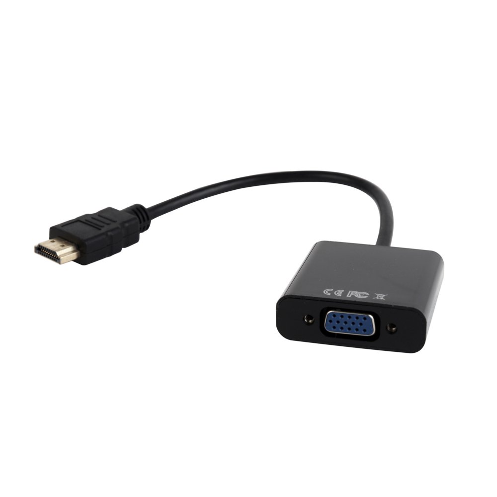 Gembird A-HDMI-VGA-03 | HDMI-auf-VGA-Adapter | 0,15 m | Schwarz