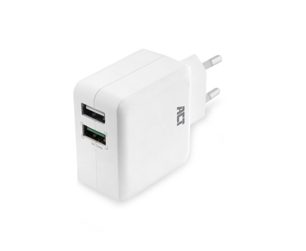 ACT AC2125 | Schnellladegerät mit Dual USB-A 30W | Weiß