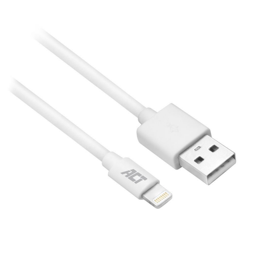 ACT-Kabel | USB-A auf Lightning | iOS-kompatibel | 1 m | Weiß | AC3092