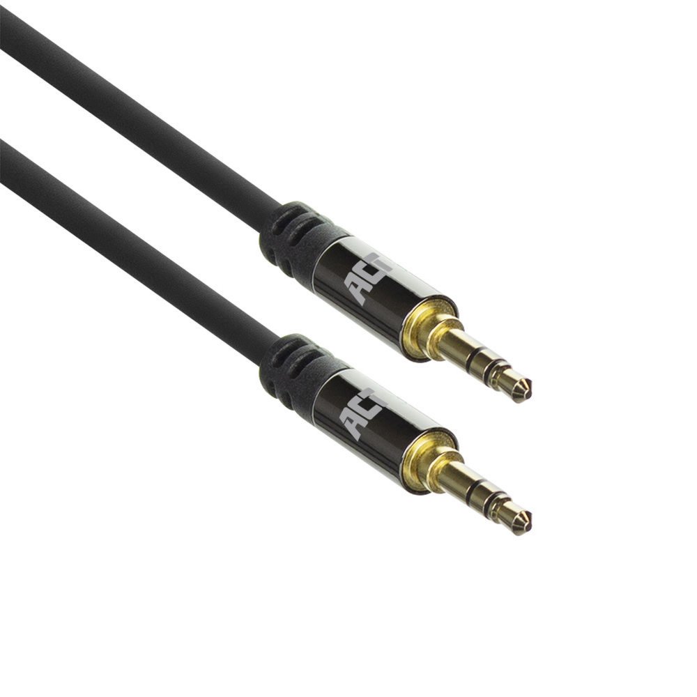 ACT AC3612 | 3,5-mm-Audiokabel | 5 Meter | Stereo-Klinke auf Klinke | Schwarz