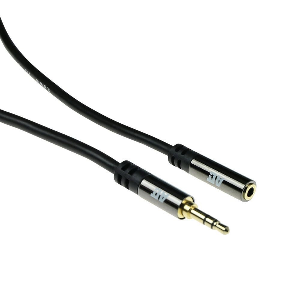 ACT AC3615 | 3,5-mm-Audiokabel | 2 Meter | Stereo-Klinke auf Klinke | Schwarz