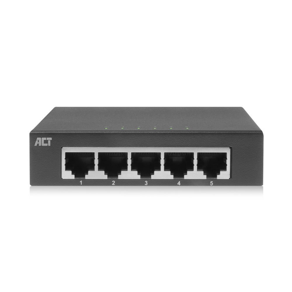 ACT AC4415 | Nicht verwalteter Switch | 5 Anschlüsse | Gigabit-Ethernet | Grau